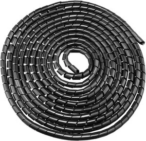 Spiral Wire Wrap Cable Wrap Cord Black PE Polyethylene Tubing for Computer Cable