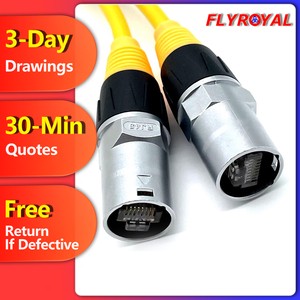 Custom RJ45 Waterproof Plug Metal Connector Male Ethernet RJ45 Waterproof Cable Network Extension Cables