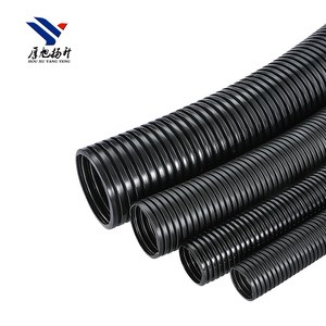 PA66 Nylon Corrugated Plastic Conduit With Fittings Electrical Wire And Cable Harness Protection