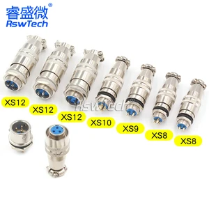aviation plug XS8/9/10/12JK-2/3/4/5/6P small aviation plug gold plated shenzhen cables banana m12 connector pin aviation plug