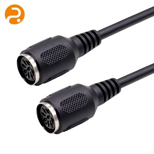 Custom Mini DIN 8Pin Female-Female Signal Cable | OFC Conductor PVC Insulated Shielded/Unshielded 12V Industrial Wire Harness