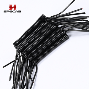 High Elastic TPU Spiral Control Cable 4 Core Coiled Signal Wire for CNC Handwheel Robot Arm Industrial Automation System