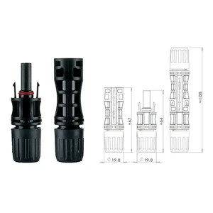 1500V 50A PV Solar Panel Cable Connector Male Female Waterproof Solar Connector