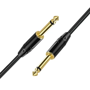 1m 6.35mm Male to Male Coaxial Stereo Audio Cable for Electric Guitar Bass Microphone Amplifier