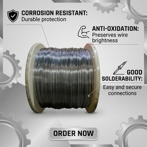 Soft Tinned Copper Wire 0.08mm 0.2mm 0.4mm Good Solderability Anti-oxidation Cutting JIS/ASTM Standard Electronic Harness