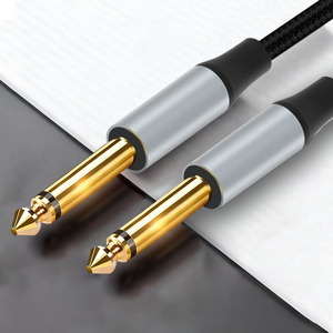 Factory Wholesale Professional 6.35mm Male-Male Braid Shielded Tinned Copper Guitar Audio Cable for Speaker & Computer