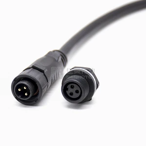 M12 Plastic Cable Connector 3 Pins Male Straight Aviation Plug Electrical Cable a Code