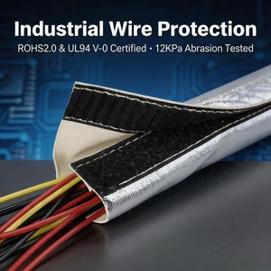 Nylon Hook and Loop Kevlar Durable Abrasion-resistant Wire Insulation Sleeve Cable Sleeve with velcro