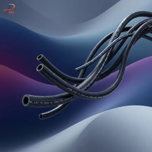 Black Oil-resistant Braided Cotton Fuel Hose, Low-pressure Rubber, for Water and Oil Transport.