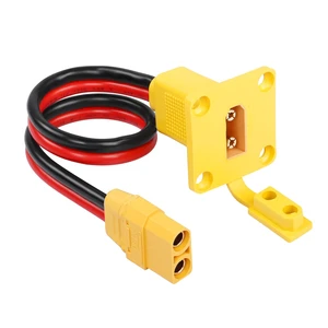 JYX Customizable 1ft 10AWG Copper Conductor PVC Panel Cable XT90 Male Plug Female Mount Wiring Harness RC Lipo Battery FPV Drone