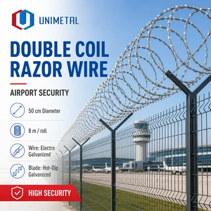 Data Center Shield Premium Double Coated Security Razor Wire 8m Roll For Server Facility High Grade
