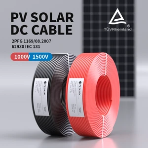 For H1Z2Z2-K Solar DC Stranded Red Cable 4mm2 1500V 12AWG IP68 UV Resistant Photovoltaic Wire Double XLPE Insulation Power Use