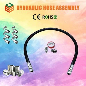 High Impulse Hydraulic Hose Assembly Multi-Layer Spiral Wire Material: High Tensile Steel + NBR Tube