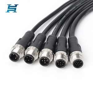 Processing Custom M12 Aviation Plug Waterproof Cable Straight 1 Meter Shielding Layer Cable Connectors 2 3 4 5 6 8 12 17 Pins