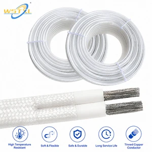 2 Core Silicone Rubber Cable 6 -10mm² High Temperature Flexible Braided Electrical Wire For Industrial Motor Heating Application