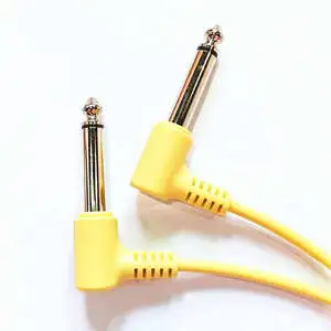 Customized 6.35mm Right Angle Guitar Patch Cable PVC Jack Effect Pedal Connector Instrument Cable