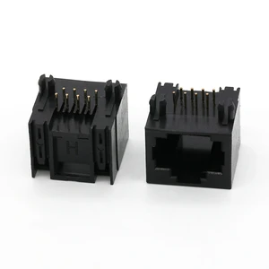 PCB Jack RJ45 45 Connector Right Angle DIP Type 8P8C RJ45 Female Socket Connector
