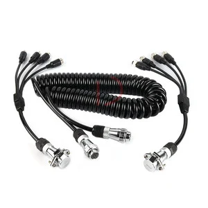 High Quality Digital Video Recorder Cable Kit Suzi Coiled Tractor Spiral Trailer for Truck Caravan 4M/6M 7 Pin