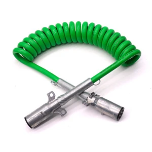 7 Wire Trailer Cable Wire Trailer Plug InLine Power Coiled Cord for Tractor Truck Volvo Light Extension