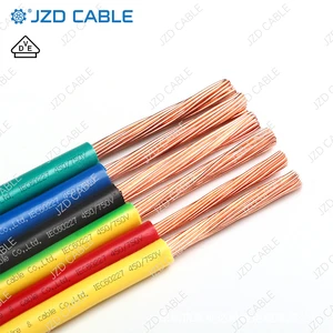 JZD High Quality H07V-R Electric Wire 450/750V Stranded Conductor PVC Insulation Household Building Cable for Electric Wiring