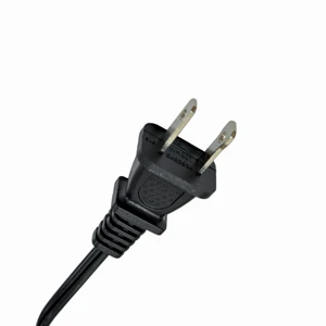 American Standard 2-pin Rubber Cable Wire NEMA WN201 2 Prong Plug Appliance Power Tool Cord