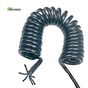High Quality Industrial Spiral Coiled 7 Core 230V PE Insulated Copper Solid Conductor Power Cable