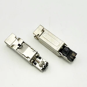 4 Core Profinet RJ45 Fast Connect Straight Connector IP20 Field Termination Plug Industrial Ethernet Automation Cabling Zinc