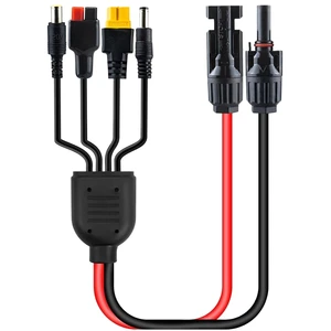 4-in-1 Solar Adapter Cable With Solar Panel Connector to XT60 30A DC7909 DC5521 Extension Cable 12AWG for Energy Storage System