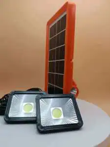 6W IP65 Solar Panel with 2PCS LED Lights and 1 to 4 Splitter Cable Complete Kit with 3m Wire