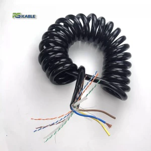 Custom OEM Spiral Cable 12 Cores PVC TPU Spring Coiled Electrical Cable Wire