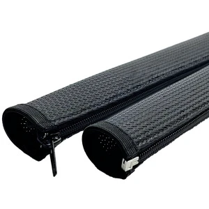 Open Zipper Braided Sleeve Temperature Resistant Industrial Protection Wire Harness Flame Retardant Sleeve PET Braided Net Tube