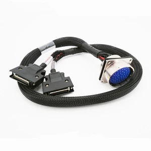 Custom Multi-pin Circular Connector Wire Harness with Braided Shielding | Industrial Grade Cable Assembly