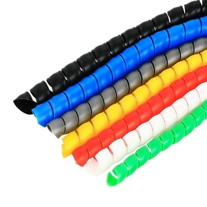 Flexible Spiral Tube Wrap Cable Management Sleeve Strong Sealing CE ROHS Certified 6mm Computer Wire Manage Cord Black White