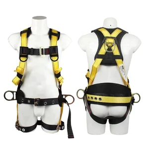 CE 5 Point Full Body Safety Harness Belt Support for Electrician Lineman Rescue Work Aluminum Buckle and Back Pad