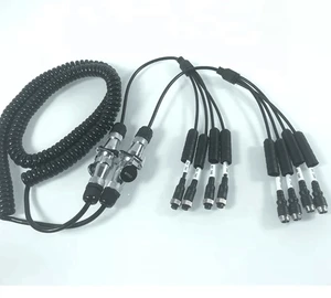 RECODA 5M 4PIN Aviation Connector Waterproof Spring Extension Cable for Truck Trailer Digital Video Recorder Reverse Camera