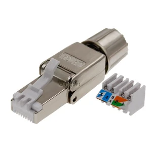 Shielded Toolless Cat6A RJ45 Connector Field Tool-free 8p8c Cat6A RJ45 Plug With Screw