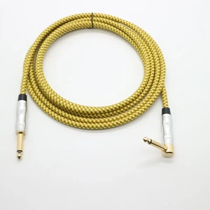 Professional 6.35mm Noise Cancelling 1/4 Inch Guitar Pedal Cable with PVC Jacket and Foil Shielding for Electric Bass & Guitar