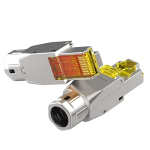 Enmane RJ45 Modular Connector Shielded Ethernet Network Zinc Alloy Plug for Cat8 Cat7 Cat6A Cat6 Ethernet