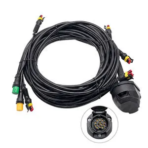 Durable 13-Pin European Trailer Plug 600V Waterproof PVC Automotive Truck RV Accessories Cable for IATF16949 for Tin Plated