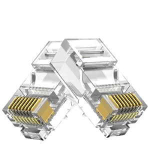 Crystal Head CAT6 RJ45 Unshielded UTP Connector with Copper Contact and PC Housing