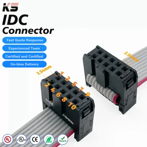 OEM&ODM IDC Connector Customizable Length 2.54 Pitch 2*5 10 Pin Gray Flat Ribbon Flexible Cable Assembly