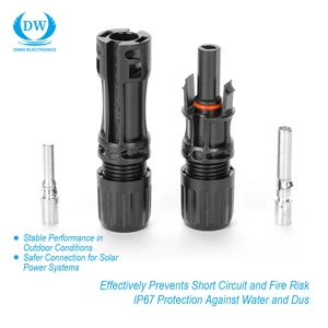 1000V Suitable 2.5/4/6mm2 14~10AWG PV Solar Panel Cable IP67 Waterproof Solar Connector