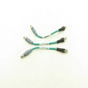 PLC RSSD RJ45S 441 0.2M Industrial Ethernet Cable 4 Pin M12 to RJ45 Lot of 3