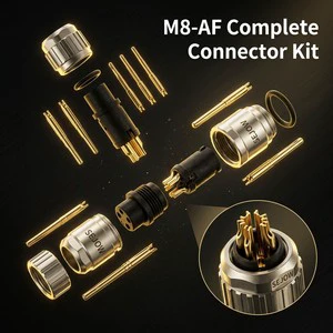 M5 M8 M9 M12 M16 M23 7/8 Connectors Metal Connector IP67 Waterproof 4 -17Pin Male Female Aviation Plug Sensor Cable Connector