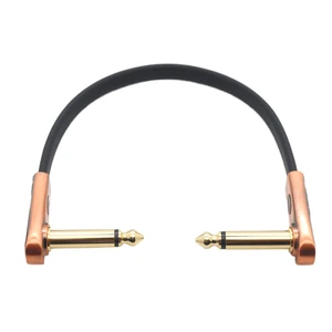 Factory Direct Supply of 20cm High-end 6.35 mm Mono Antique Bronze Metal Double Elbow Electric Guitar Flat Patch Cable