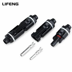 LIFENG DC 1000V/1500V 30A IP68 Male Female Panel Mount Bulkhead Solar PV Connector for Inverter Combiner Box Wire Connections