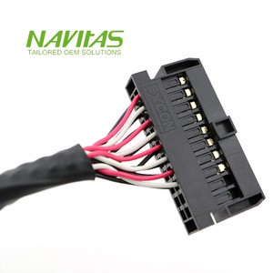 Custom RoHS Compliant Navitas Hirose HIF3BA 20 Pin 254mm Shielded DF13 Copper Conductor PVC Insulation Wire Harness Assembly