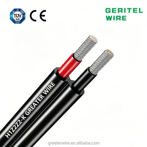 DC 1500V Tinned Copper Photovoltaic Cable XLPO Insulated 4mm-35mm Sizes for Solar Panel Power Industrial Application 16A Rated