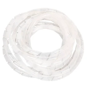 Custom Roll Length 14mm White PE Spiral Wire Protector Split Spiral Cable Organizer Anti-Fray Insulating Lightweight Loom Tube