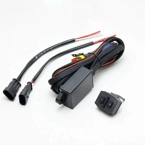 1set Motorcycles LED Spotlight Switch Fog Light Wiring Harness Relay Wire for Light with Flash Wireless Controller Switch
